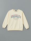 Bisiklet Yaka Baskılı Kız Çocuk Sweatshirt_W4LF38Z4-E03_8684141658881_8-9 Yaş