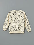 Bisiklet Yaka Çiçekli Kız Çocuk Sweatshirt_W4LF39Z4-E03_8684141659086_10-11 Yaş