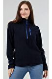 Kadın Polar Yarım Fermuarlı Outdoor Cepli Spor Polar