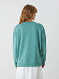 Bisiklet Yaka Baskılı Kadın Sweatshirt_W4LB83Z8-DBV_8684142311235_S