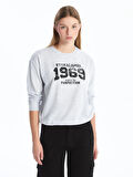 Bisiklet Yaka Baskılı Kadın Sweatshirt_W4LE47Z8-DEK_8684142349603_XS