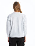 Bisiklet Yaka Baskılı Kadın Sweatshirt_W4LE47Z8-DEK_8684142349627_M