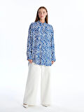 LCWAIKIKI Classic MAVİ Desenli Kadın Gömlek Tunik
