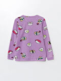 Bisiklet Yaka Desenli Polar Kadın Pijama Takımı_W41507Z8-LSC_8684143017310_2XL