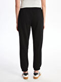 XSIDE Siyah Beli Lastikli Kadın Kalın Jogger Eşofman Altı