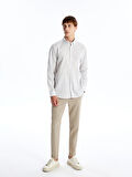 SOUTHBLUE Gri Slim Fit Uzun Kollu Poplin Erkek Gömlek