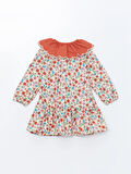 Bebe Yaka Uzun Kollu Çiçekli Kız Çocuk Elbise_W4CR89Z1-LRA86841431512673-4 Yaş
