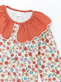 Bebe Yaka Uzun Kollu Çiçekli Kız Çocuk Elbise_W4CR89Z1-LRA86841431513119-12 Ay