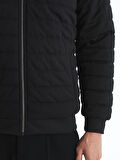 LCW Vision Siyah Slim Fit Dik Yaka Erkek Mont
