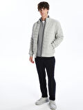 LCW Vision Gri Slim Fit Dik Yaka Erkek Mont