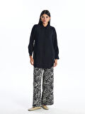 LCW Modest Siyah Beli Lastikli Desenli Kadın Palazzo Pantolon