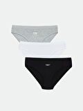LCW Young Siyah Baskılı Bikini Külot 3'lü Paket