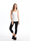 LCW DREAM Beyaz Kalp Yaka Askılı Kadın Kuplu Atlet