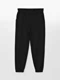 LCW Vision Siyah Kadın Beli Lastikli Düz Jogger Eşofman Altı