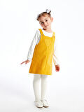 Bisiklet Yaka Uzun Kollu Kız Bebek Tişört ve Elbise 2'li Takım_W4G476Z1-S6H86841446196361-3 Ay