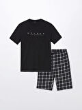 LC WAIKIKI Siyah Standart Kalıp Erkek Şortlu Pijama Takımı
