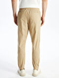 XSIDE BEJ Standart Kalıp Gabardin Erkek Jogger Pantolon