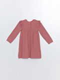 Bisiklet Yaka Uzun Kollu Desenli Kız Bebek Elbise_W4GC60Z1-QZ186841447376824-5 Yaş