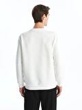 LCW Vision EKRU Bisiklet Yaka Uzun Kollu Erkek Sweatshirt