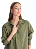 LCWAIKIKI Classic Yeşil Düz Oversize Kadın Gömlek Tunik
