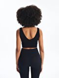 XSIDE ACTIVE SİYAH V Yaka Düz Seamless Kadın Spor Büstiyer