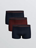 LC WAIKIKI Bordo Standart Kalıp Pamuklu Esnek Erkek Boxer 3'lü