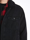 LCW Jeans Siyah Standart Kalıp Erkek Jean Ceket