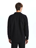 LCW Vision Siyah Regular Fit Uzun Kollu Erkek Gömlek Ceket