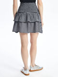 XSIDE SİYAH Beli Lastikli Ekose Kadın Etek