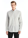 SOUTHBLUE Lacivert Slim Fit Uzun Kollu Çizgili Poplin Erkek Gömlek
