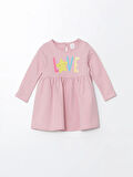 Bisiklet Yaka Uzun Kollu Baskılı Kız Bebek Elbise_W4HF73Z1-QWG86841456020649-12 Ay