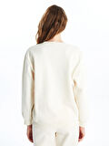 Bisiklet Yaka Baskılı Oversize Kadın Kalın Sweatshirt_W4HB49Z8-YMU_8684145822653_M