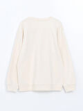 Bisiklet Yaka Baskılı Oversize Kadın Kalın Sweatshirt_W4HB49Z8-YMU_8684145822653_M