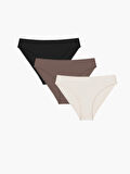 LCW DREAM Kahverengi Düz Bikini Külot 3'lü Paket