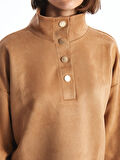 Dik Yaka Düz Oversize Kadın Sweatshirt_W4DN15Z8-DXZ_8684146022519_XL