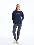 Bisiklet Yaka Baskılı Kadın Sweatshirt_W4LC13Z8-RFH_8684146086870_L