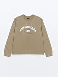 Bisiklet Yaka Los Angeles Baskılı Oversize Kadın Sweatshirt_W4LC09Z8-H7L_8684146105267_S