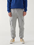 XSIDE Gri Standart Kalıp Erkek Kalın Jogger Eşofman Altı