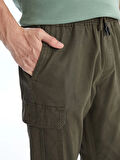 XSIDE Haki Standart Kalıp Gabardin Erkek Kargo Pantolon
