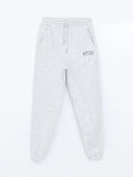XSIDE ACTIVE Gri Baskılı Kadın Kalın Jogger Spor Eşofman Altı