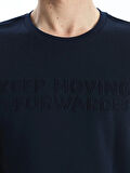 LCWAIKIKI Classic Lacivert Bisiklet Yaka Uzun Kollu Erkek Kalın Sweatshirt