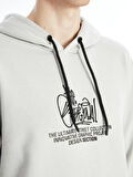 LCW Casual GRİ Uzun Kollu Baskılı Erkek Kalın Hoodie