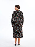 LCW Grace Siyah Desenli Kadın Gömlek Elbise