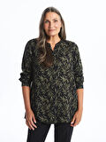 LCW Grace HAKİ Kaçık Yaka Desenli Kadın Bluz