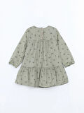 Bisiklet Yaka Kız Bebek Çiçekli Kadife Elbise_W4J597Z1-LRR86841472294509-12 Ay