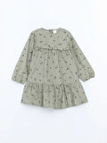 Bisiklet Yaka Kız Bebek Çiçekli Kadife Elbise_W4J597Z1-LRR86841472294509-12 Ay