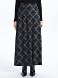 LCW Grace SİYAH Beli Lastikli Desenli Kadın Etek