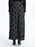 LCW Grace SİYAH Beli Lastikli Desenli Kadın Etek