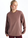 XSIDE ACTIVE Pembe Bisiklet Yaka Oversize Kadın Sweatshirt