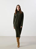 Yarım Balıkçı Yaka Oversize Kadın Triko Elbise_W4I734Z8-YHX_8684147946746_2XL